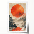 Majestic Red Sun - Contemporary Dining Room Wall Art