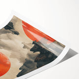 Majestic Red Sun - Contemporary Dining Room Wall Art