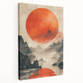 Majestic Red Sun - Contemporary Dining Room Wall Art