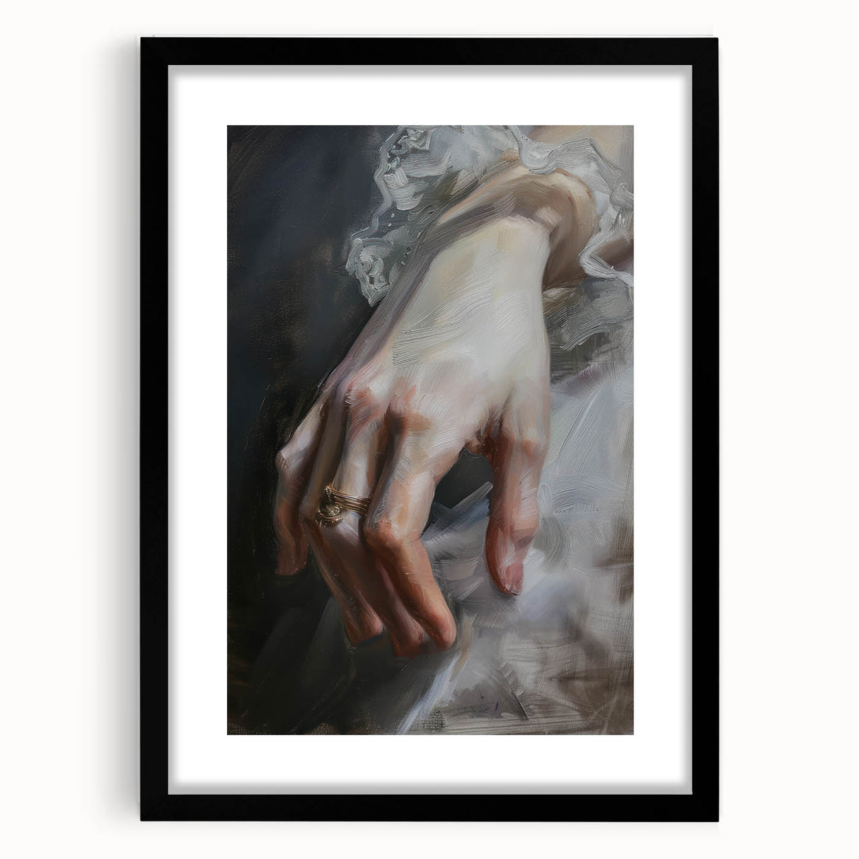 Abstract figurative wall art frame in matte black, showcasing an intricate design. Perfect for modern decor, adding a stylish touch to any interior space.