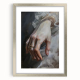 Abstract figurative artwork in a sleek silver frame with a mat, showcasing an elegant front view that enhances modern interior decor. Perfect for contemporary art lovers seeking stylish wall accents.