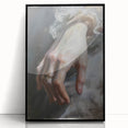 Abstract figurative framed acrylic artwork in black, showcasing dynamic shapes and fluid lines, ideal for modern interior decor. Perfect for enhancing artistic spaces.