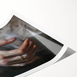 Abstract figurative rolled print showcasing vibrant colors and unique shapes, elegantly packaged in a protective cardboard tube, ideal for enhancing modern decor.