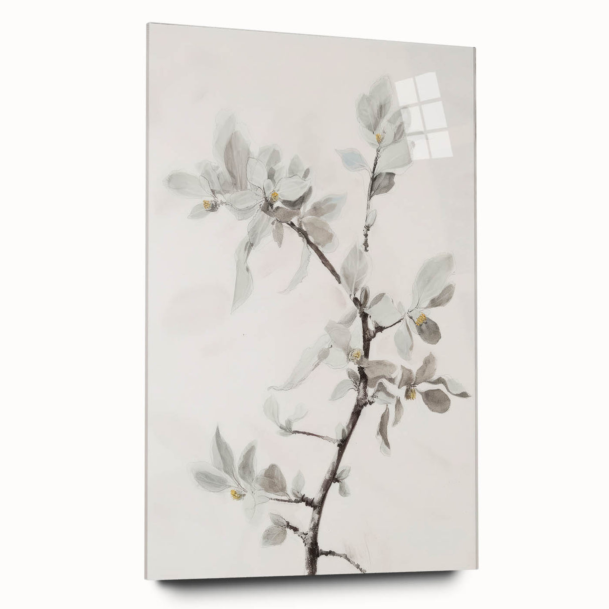 Abstract floral acrylic glass artwork showcasing vibrant colors and intricate designs, viewed from the side, ideal for modern home decor.