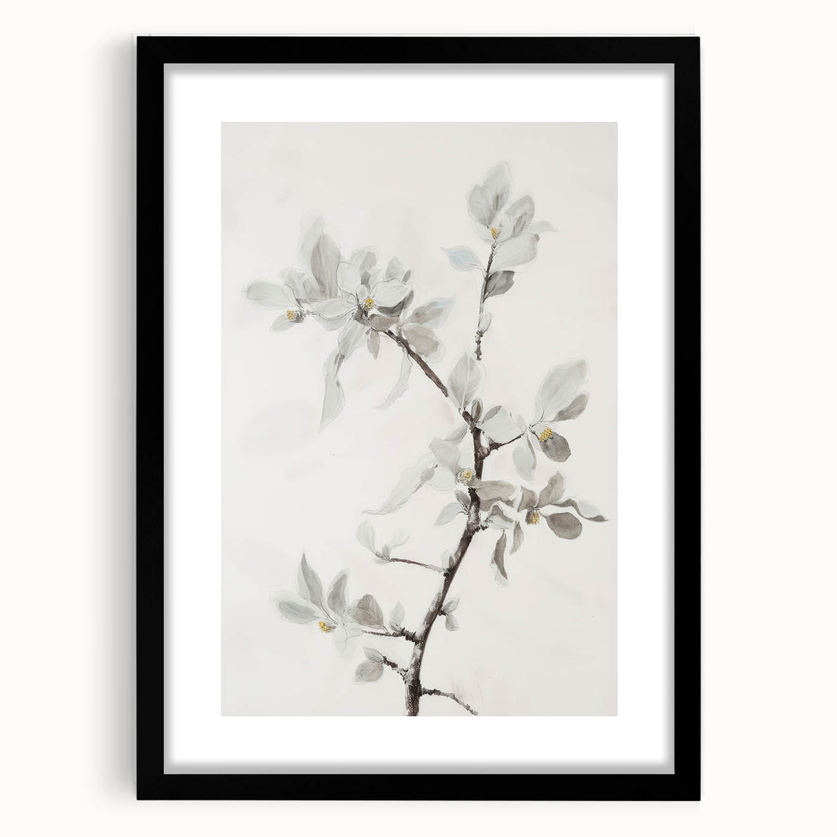 Abstract floral frame artwork in black matting, showcasing vibrant colors and intricate designs, perfect for modern home decor or gallery display.