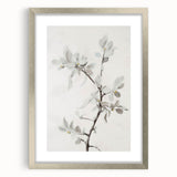 Abstract floral frame in silver with a mat, showcasing vibrant colors and intricate designs, perfect for enhancing modern home decor.
