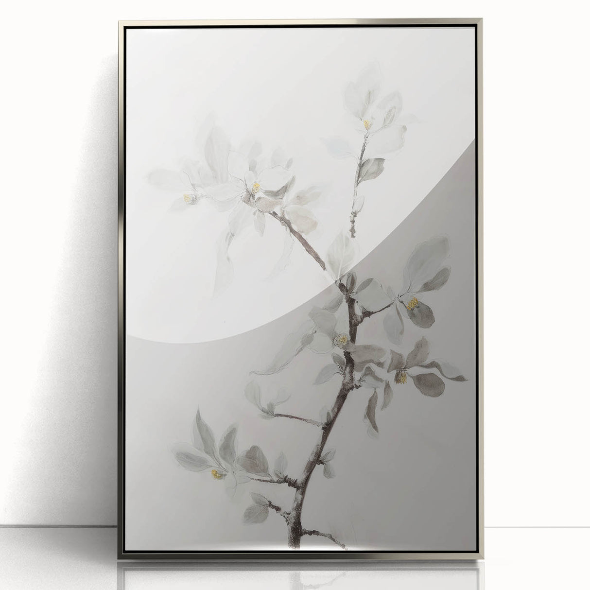 Framed acrylic artwork showcasing vibrant abstract floral designs in shades of pink, blue, and green, set in a sleek silver frame for modern decor.