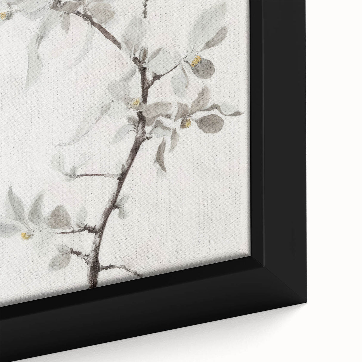 Framed canvas artwork showcasing an abstract floral design in vibrant colors, featuring intricate details and a modern aesthetic, perfect for home decor enhancement.