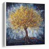 Framed canvas artwork showcasing an abstract floral design in vibrant colors, displayed in a white frame with a side view perspective, ideal for modern decor.