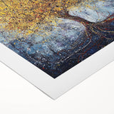 Abstract floral wall art on rolled canvas showcasing vibrant colors and intricate designs, ideal for home decor and artistic displays, protected in a sturdy tube.