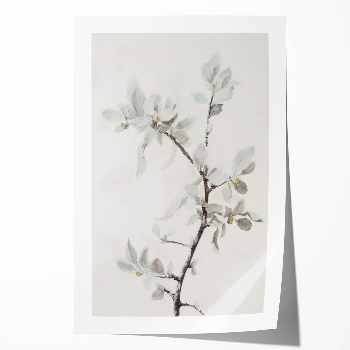 Abstract floral design print featuring vibrant colors and intricate patterns, rolled and ready for display. Ideal for home decor or art enthusiasts seeking a modern touch.