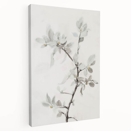 Abstract floral canvas artwork showcasing vibrant colors and intricate designs, displayed in a side view to emphasize its stretched edges and texture. Perfect for modern home decor.