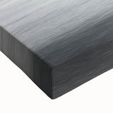 Close-up of a vibrant abstract landscape stretched canvas artwork, showcasing rich blues and greens, ideal for modern home decor. Perfect for adding a serene touch to any room.