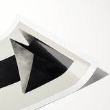 Abstract minimalist wall art print featuring soft pastel colors and geometric shapes, elegantly rolled and packaged in a durable cardboard tube for safe transport. Ideal for modern home decor.