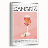 Extra large framed canvas of vintage poster art featuring colorful food and drink illustrations on a black background.