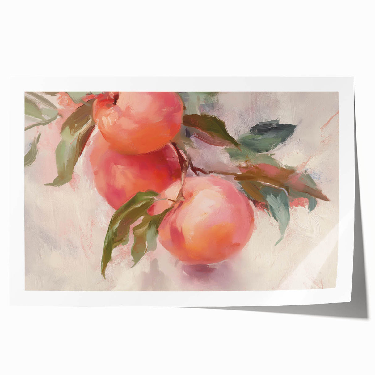 Rolled canvas print of assorted fruits in vibrant colors, ideal for art wall dining room decor.