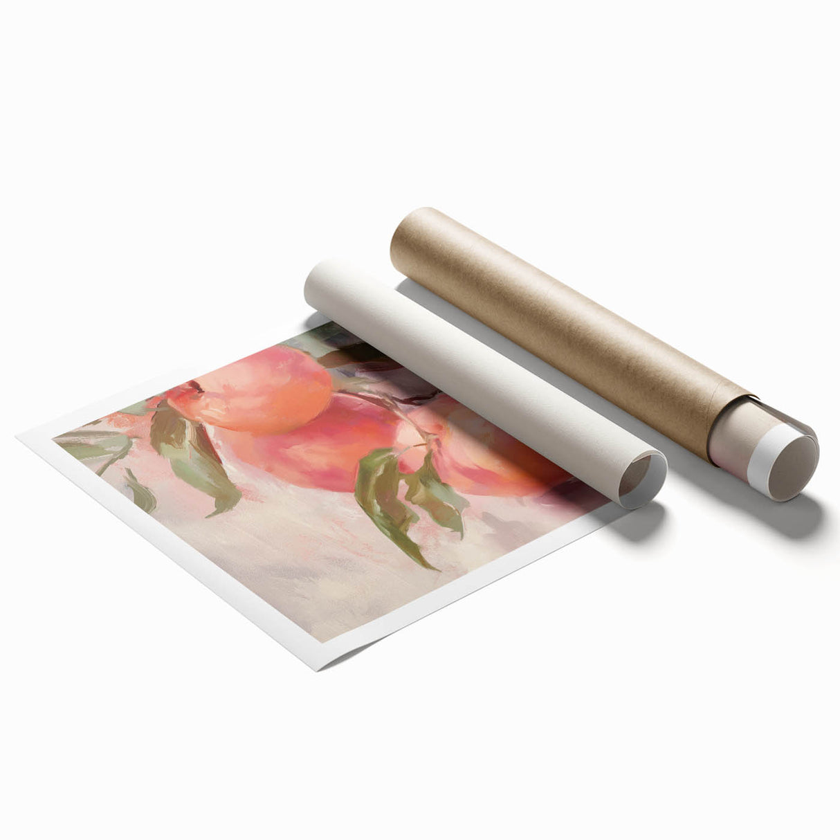 Extra large rolled print featuring assorted fruits in vibrant colors.