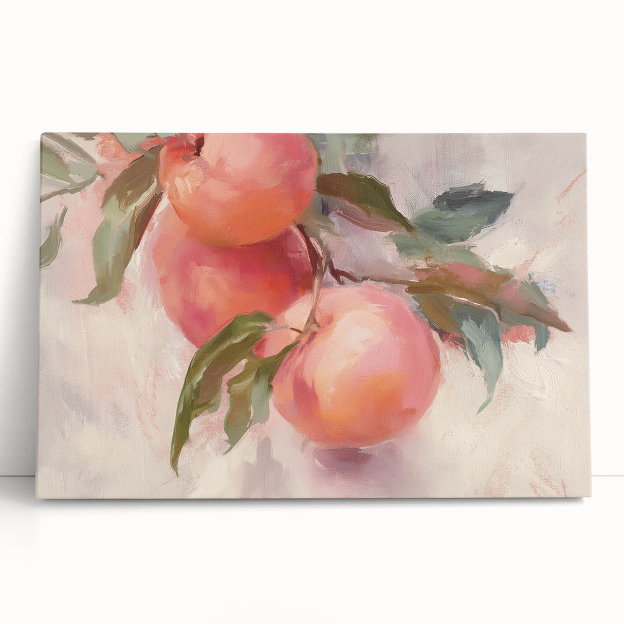 Black and white stretched canvas featuring an assortment of fruits, ideal for kitchen wall art.