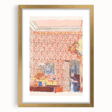 Impressionist Interior Wall Art - Vuillard’s Pink Wallpaper Scene Print