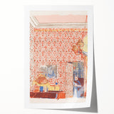 Impressionist Interior Wall Art - Vuillard’s Pink Wallpaper Scene Print