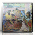 Tahitian Fisherwomen - Vibrant Modern Wall Art with Cultural Essence