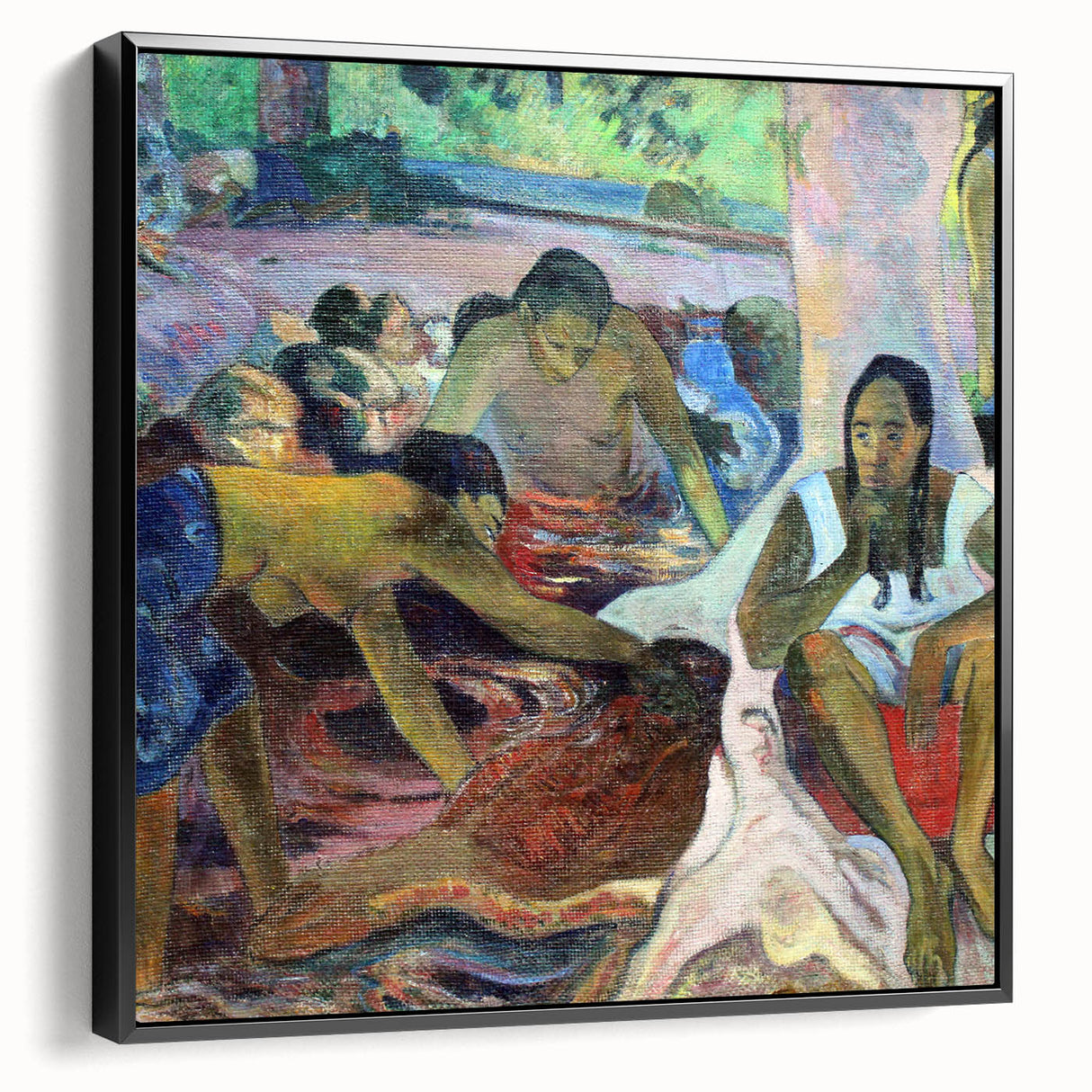 Tahitian Fisherwomen - Vibrant Modern Wall Art with Cultural Essence
