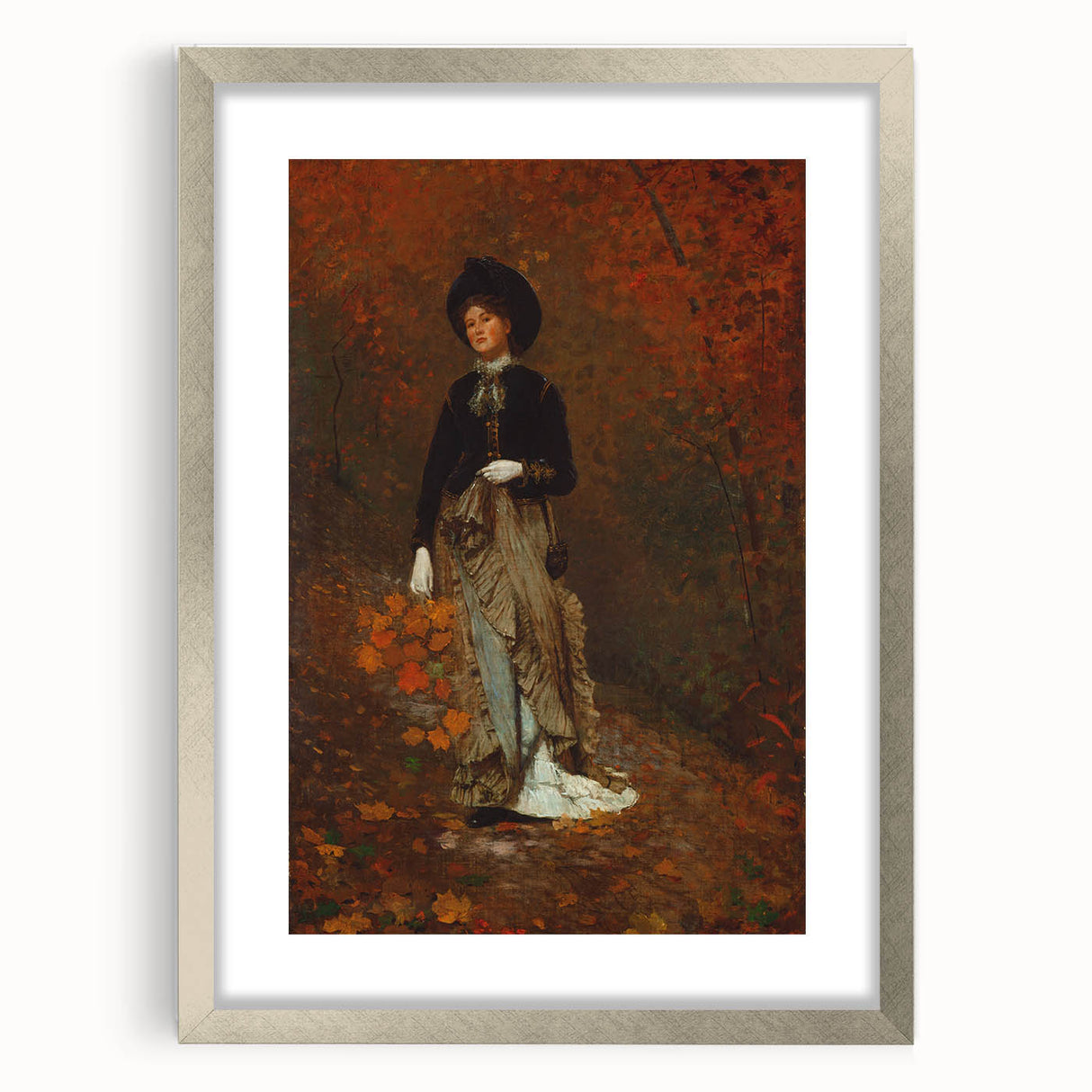 Realism Art Print - Autumn by Winslow Homer, Elegant Fall Scene