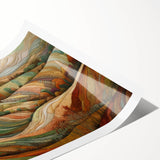 Extra large wall art featuring line art flowers in autumn hues on a rolled print, ideal for large living room decor.