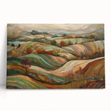 Large black and white stretched canvas depicting a minimalist autumn tree.