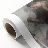 Abstract figurative art on rolled canvas showcasing vibrant colors and dynamic shapes, ideal for modern home decor. Packaged securely in a protective tube for delivery, this artwork adds a contemporary touch to any space.