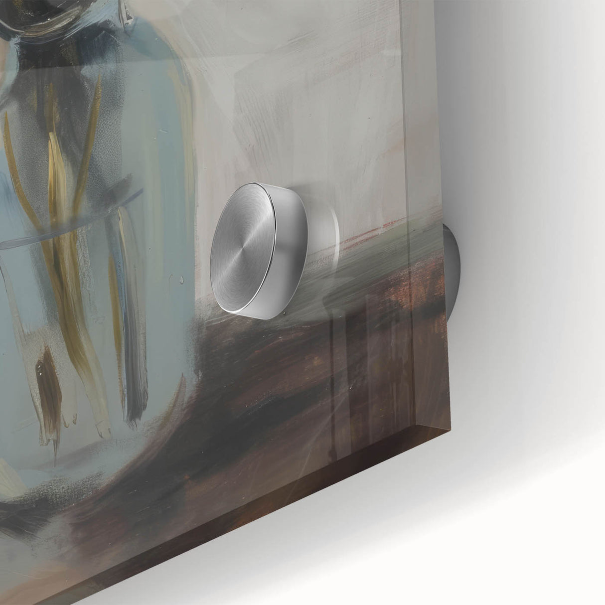 Abstract floral acrylic glass artwork showcasing vibrant colors and intricate details, perfect for modern home decor, displayed in a close-up view to highlight texture.