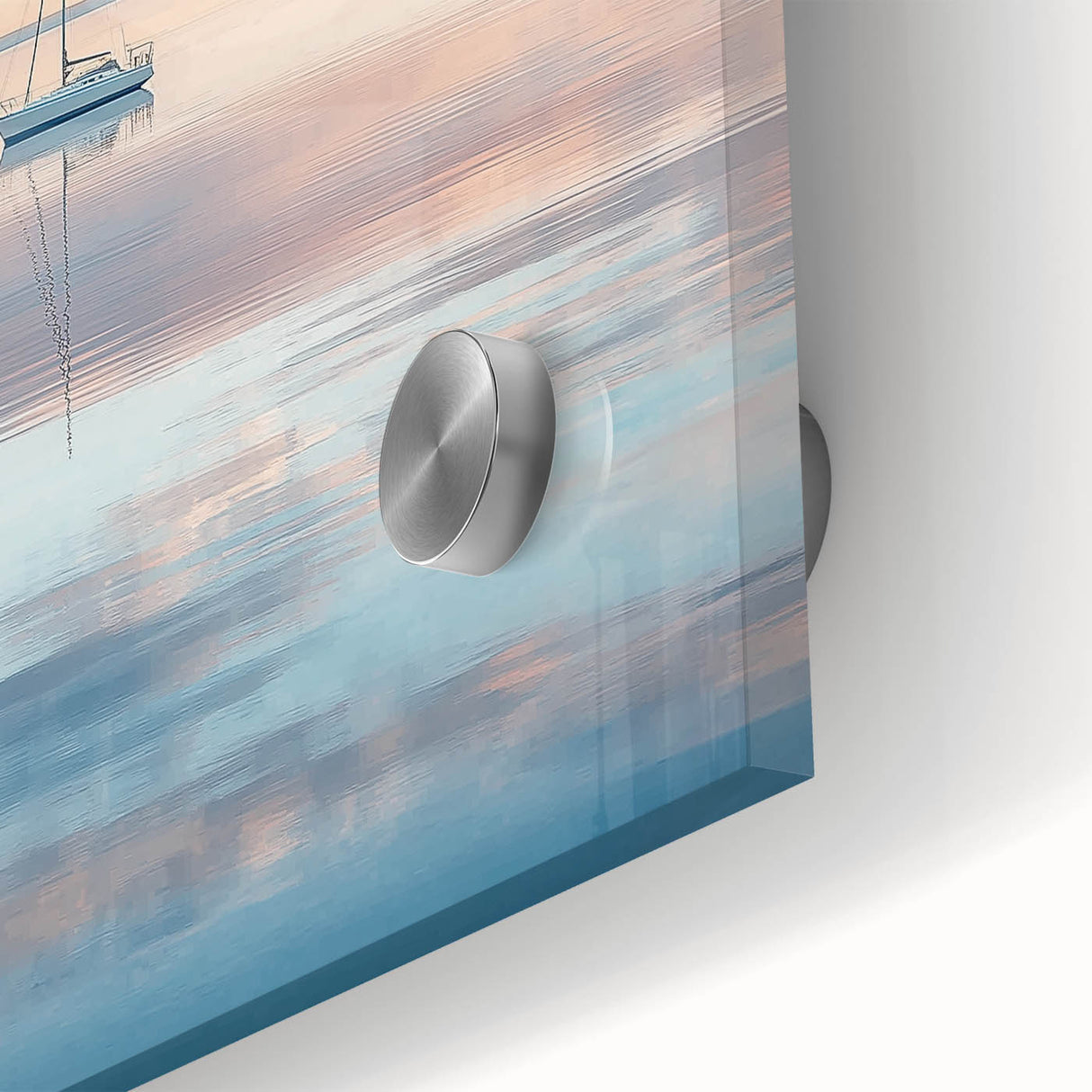 Abstract landscape design in vibrant colors, showcasing swirling patterns on acrylic glass. The close-up highlights the smooth texture and vivid hues, perfect for modern decor.