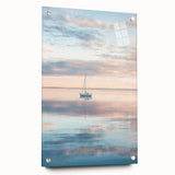 Abstract landscape artwork displayed in a side view, showcasing vibrant colors and intricate details, mounted on acrylic glass with pins for a modern finish. Ideal for contemporary home decor or office spaces, adding a touch of creativity and elegance.