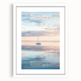 Abstract landscape artwork framed in a white mat, showcasing vibrant colors and dynamic brushstrokes. Ideal for modern home decor and art enthusiasts.