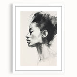 Abstract minimalist wall art framed in white with a mat, showcasing geometric shapes and soft colors, perfect for modern home decor enhancement and visual serenity.