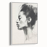 Framed abstract minimalist wall art showcasing a sleek white design, viewed from the side, ideal for modern home decor. Perfect for enhancing contemporary interiors.