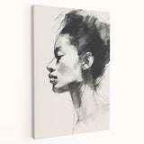 Abstract minimalist wall art on stretched canvas, showcasing soft pastel colors and geometric shapes, perfect for modern home decor. Side view highlights the canvas depth and texture.