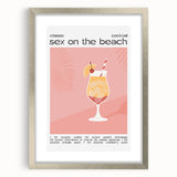 Textured abstract art print in neutral shades, framed in silver, ideal for bedroom wall decor.