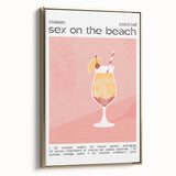 Framed canvas featuring a vintage poster of a black and white landscape painting, ideal for bedroom wall art.