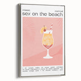 Landscape art painting on framed canvas featuring a colorful vintage poster of food and drinks, ideal for kitchen wall decor.