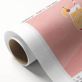 Art Deco style poster of stylized food and drinks in bold colors, ideal for dining room wall art.