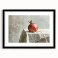 Extra large abstract art print featuring vibrant, textured depictions of assorted fruits on a black framed canvas.