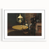 Impressionist Interior Scene - After Dinner by Claude Monet Print