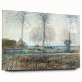 Tranquil Farm Landscape Wall Art - Soft Pastel Modern Country Decor
