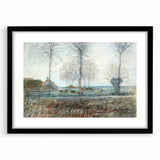 Tranquil Farm Landscape Wall Art - Soft Pastel Modern Country Decor