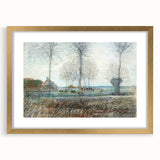 Tranquil Farm Landscape Wall Art - Soft Pastel Modern Country Decor