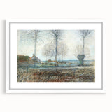 Tranquil Farm Landscape Wall Art - Soft Pastel Modern Country Decor
