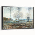 Tranquil Farm Landscape Wall Art - Soft Pastel Modern Country Decor
