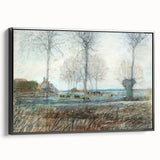 Tranquil Farm Landscape Wall Art - Soft Pastel Modern Country Decor