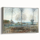 Tranquil Farm Landscape Wall Art - Soft Pastel Modern Country Decor